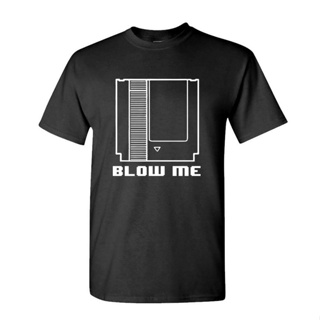 เสื้อยืด ผ้าฝ้าย พิมพ์ลาย BLOW ME 8bit สไตล์วินเทจย้อนยุค สําหรับผู้ชาย [S-5XL]