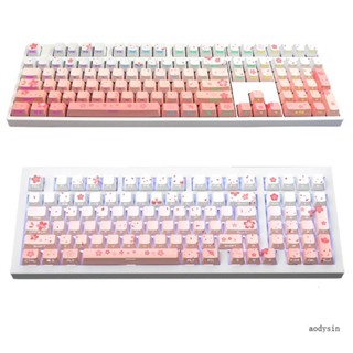 Aod ปุ่มกดคีย์บอร์ด PBT 134 คีย์ มีไฟแบ็คไลท์ ย้อมสี สําหรับคีย์บอร์ด Mechanical