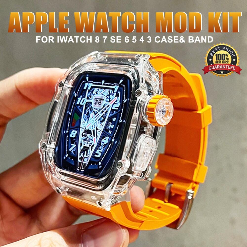 สายนาฬิกาข้อมือ แบบใส หรูหรา สําหรับ Apple watch series 8 7 6 Ultra 49 มม. 5 4 i watch SE 45 มม. 44 มม.