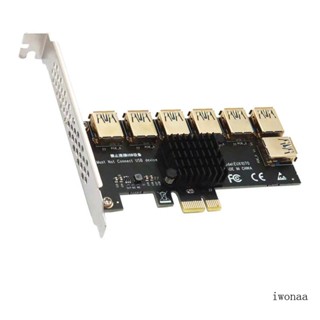 Iwo อะแดปเตอร์การ์ดไรเซอร์ PCI-e 1 เป็น PCIE PCI-express 7 1X เป็น 16X 1 เป็น 7 USB3 0 สําหรับคอมพิวเตอร์