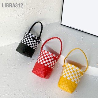 Libra312 กระเป๋าทรงถัง ลายสก๊อต ลําลอง หูหิ้ว กลางแจ้ง สันทนาการ ฤดูร้อน สําหรับผู้หญิง