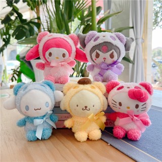 SANRIO พวงกุญแจ จี้ตุ๊กตาอนิเมะ Kuromi Hello Kitty แบบนิ่ม เหมาะกับของขวัญคริสต์มาส สําหรับเด็กผู้หญิง