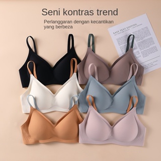 Hello, This Is a Cute and Fashionable Women Clothing Store, High-End Soft Support Small Chest Gathered Jelly Girl Underwear Integrated Seamless Bra ชุดชั้นในนอนสบาย.