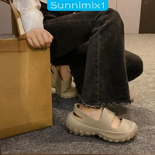 [Sunnimix1] รองเท้าแตะแพลตฟอร์ม สีกากี สําหรับผู้หญิง เดินชายหาด ในบ้าน นอกบ้าน