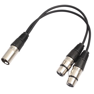 Rich2.br อะแดปเตอร์แปลงสายเคเบิ้ล XLR Y 3 Pin 1 Male เป็น 2 Female 03 เมตร