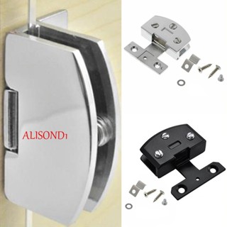 ALISOND1 บานพับกระจก บานพับประตูตู้ไวน์ ไร้กรอบ 1 ชิ้น