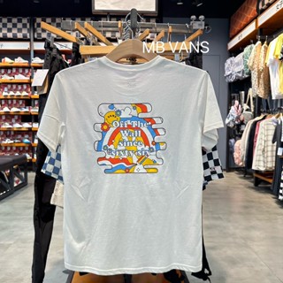 เสื้อยืดแขนสั้น พิมพ์ลายหน้ายิ้ม สีขาว ชมพู ม่วง แฟชั่นฤดูร้อน สําหรับผู้ชาย และผู้หญิง VN0A7YH7FS8 BD5