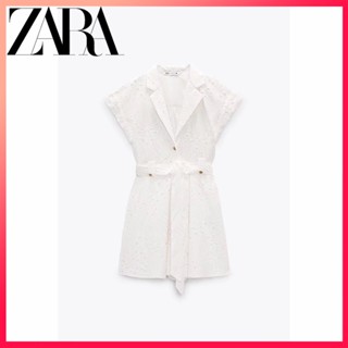 Zara ใหม่ ชุดเดรส ปักลายกลวง แฟชั่นฤดูร้อน สําหรับผู้หญิง