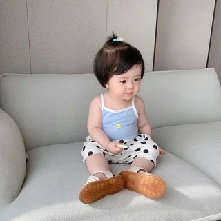 เสื้อสายเดี่ยวไขว์หลังผ้าฝ้ายลายน่ารักๆสำหรับเด็ก ผ้านุ่มเด้ง ระบายอากาศ🌈