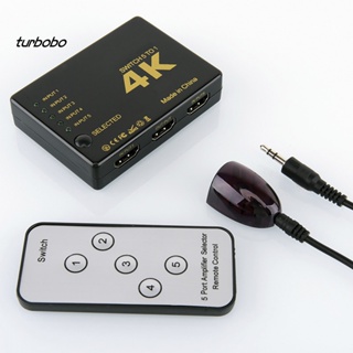 Turbobo 5 อินพุต 1 เอาท์พุต IR รีโมต RC HDMI- เข้ากันได้กับอะแดปเตอร์แปลง 4K * 2K ตัวแยก