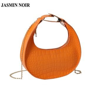 Jasmin NOIR กระเป๋าถือ กระเป๋าสะพายไหล่ หนัง PU แต่งสายโซ่คล้อง แฟชั่นสําหรับสตรี