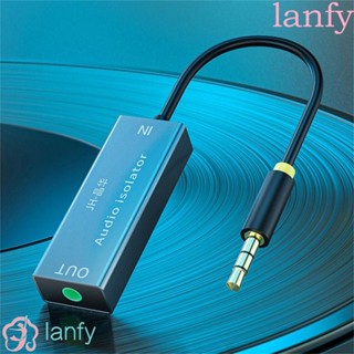 Lanfy เครื่องแยกเสียงรบกวน ปลั๊กชุบทอง สายลําโพง 3.5 มม. Aux สีดํา สําหรับบ้าน สเตอริโอ