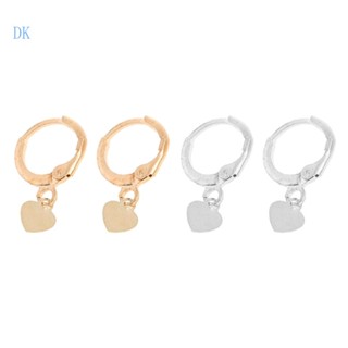 Dk Dainty Dangle Hoop ต่างหูสําหรับผู้หญิง ขนาดเล็ก Huggie Hoop ต่างหูจี้หัวใจน่ารัก ต่างหูขนาดเล็ก เครื่องประดับที่เรียบง่าย