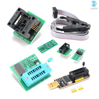 ชุดโปรแกรมเมอร์ USB พร้อมคลิป SOP8 EEPROM Burner BIOS Flasher SPI ชุดโปรแกรมเมอร์แฟลช พร้อมอะแดปเตอร์ 1.8V และซ็อกเก็ต SOP8 150mil สําหรับ 24/25 Series