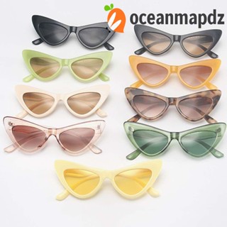 OCEANMAPDZ แว่นตากันแดด ป้องกันรังสียูวี ทรงสามเหลี่ยม เหมาะกับเดินชายหาดกลางแจ้ง แฟชั่นสําหรับสตรี