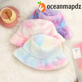 OCEANMAPDZ หมวกบักเก็ต ผ้าโพลีเอสเตอร์ แบบพับได้ ป้องกันหน้าผาก ขนเฟอร์เทียม ให้ความอบอุ่น แฟชั่นฤดูใบไม้ร่วง และฤดูหนาว