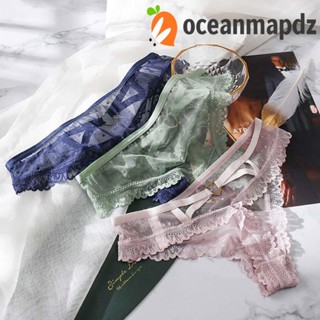 OCEANMAPDZ กางเกงชั้นใน ผ้าฝ้าย แต่งลูกไม้ ระบายอากาศได้ดี สีพื้น สําหรับผู้หญิง