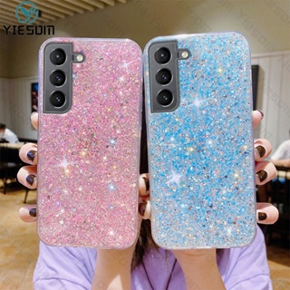 เคสโทรศัพท์ซิลิโคน TPU แบบนิ่ม ลายกลิตเตอร์ ประดับเลื่อม หรูหรา สําหรับ Samsung Galaxy S23 S22 S21 Ultra S22 S23 Plus S21 S20 FE