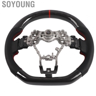 Soyoung Fit for Subaru WRX/STI 2015-2020 Car Carbon Fiber Steering Wheel Nappa Preforated Leather With Red Stitching