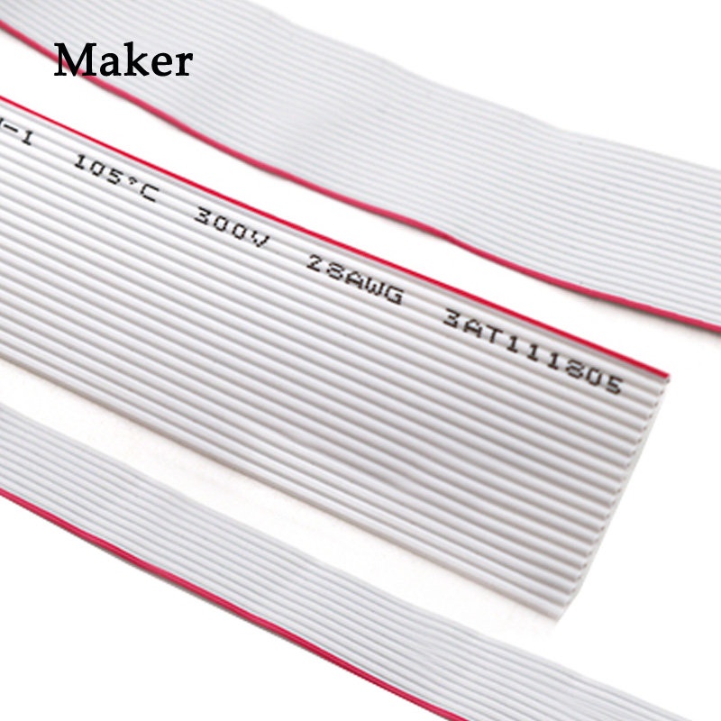 สายเคเบิลเชื่อมต่อข้อมูล 1.27 มม. สีเทา 8 10 20 40 50 64Pin 28AWG 1 เมตร สําหรับ IDC FC 2.54 มม.