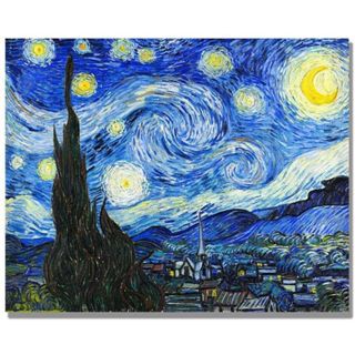 Eliteartthe Starry Night By Vincent Van Gogh ภาพจิตรกรรมบนผ้าใบ สําหรับติดตกแต่งผนังบ้าน