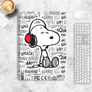  เคสป้องกัน ลายการ์ตูนสนูปปี้ ภาษาอังกฤษ พร้อมช่องใส่ปากกา สําหรับ GEN10 37 ซม. 2021 10.2 ipad 2023 Air3 gen8 air1 2 2020pro air5 gen9 mini6 air4