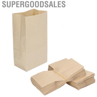 Supergoodsales 100Pcs Kraft Paper Bag  Grade Greaseproof Tear Resistant Disposable Brown Grocery