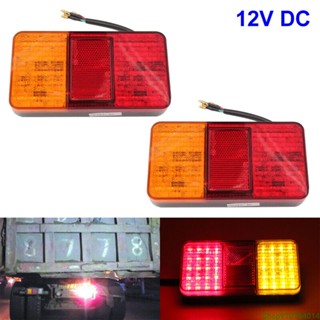 ไฟท้าย ไฟเลี้ยว ไฟหยุด ไฟเบรก LED 10 ดวง 12V 24V สําหรับรถยนต์ รถบรรทุก รถพ่วง คาราวาน 2 ชิ้น