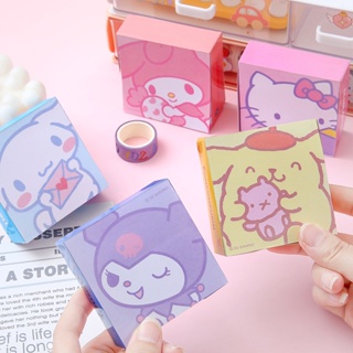 สติกเกอร์กระดาษโน้ต ลายการ์ตูนอนิเมะ Sanrio Kuromi Kt cat Cinnamoroll น่ารัก สําหรับตกแต่งเครื่องเขียนนักเรียน 250 แผ่น