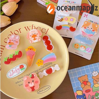 OCEANMAPDZ ชุดกิ๊บติดผม โลหะผสม รูปกระต่าย และหมีน่ารัก เหมาะกับของขวัญ สําหรับเด็กผู้หญิง จํานวน 3 ชิ้น ต่อชุด