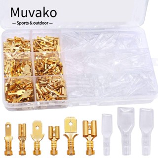 MUVAKO ขั้วต่อสายไฟ ตัวผู้ และตัวเมีย 2.8 4.8 6.3 มม. สีทอง สําหรับลําโพงเครื่องเสียงรถยนต์ 360 ชิ้น