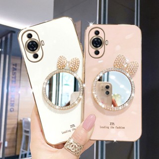 ใหม่ เคสโทรศัพท์มือถือแบบนิ่ม ลายผีเสื้อ พร้อมกระจกแต่งหน้า สําหรับ Huawei Nova 11i Nova 11 Pro Nova11i Nova11Pro 2023