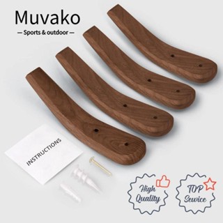 MUVAKO ตะขอไม้ติดผนัง ติดตั้งง่าย สําหรับแขวนผ้าขนหนู 4 แพ็ค