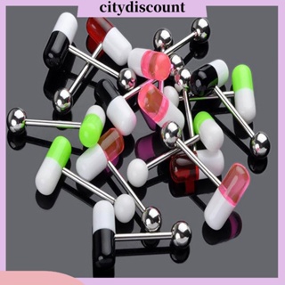 &lt;citydiscount&gt; จิวเจาะร่างกาย ลิ้น บาร์เบล อะคริลิค สําหรับทุกเพศ 10 ชิ้น