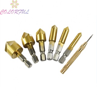 【COLORFUL】Drill Bit Center Punch Countersink Drill Bit Set Titanium Coated Brand New