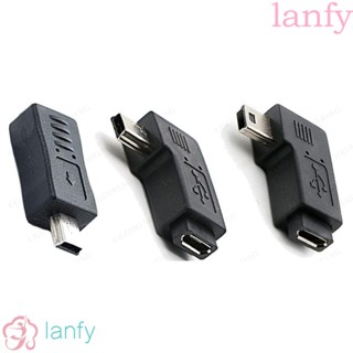 LANFY อะแดปเตอร์แปลง Micro USB เป็น Mini USB Mini 5pin หัวตรง ด้านซ้าย