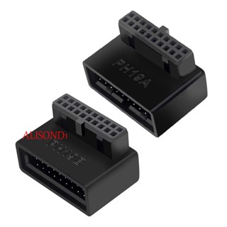 ALISOND1 อะแดปเตอร์ต่อขยายเมนบอร์ด ตัวผู้ เป็นตัวเมีย 90 องศา USB 3.0 20pin สําหรับคอมพิวเตอร์