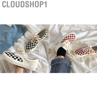 Cloudshop1 Checkered Canvas Shoes Soft Lightweight Wear Resistant Dirt for Woman