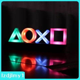 [Lzdjlmy1] โคมไฟกลางคืน LED รูปไอคอนเกม 3D ชาร์จ USB หรือแบตเตอรี่