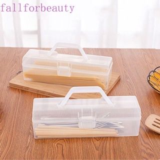 FALLFORBEAUTY กล่องเก็บพาสต้า ตะเกียบ แบบพลาสติกใส พร้อมฝาปิด สําหรับซีเรียล