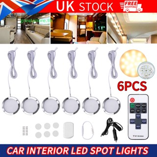 Greatshore ไฟสปอตไลท์ LED 12V UK สําหรับติดตกแต่งภายในรถยนต์ RV Camper Van Caravan Motorhome 6 ชิ้น