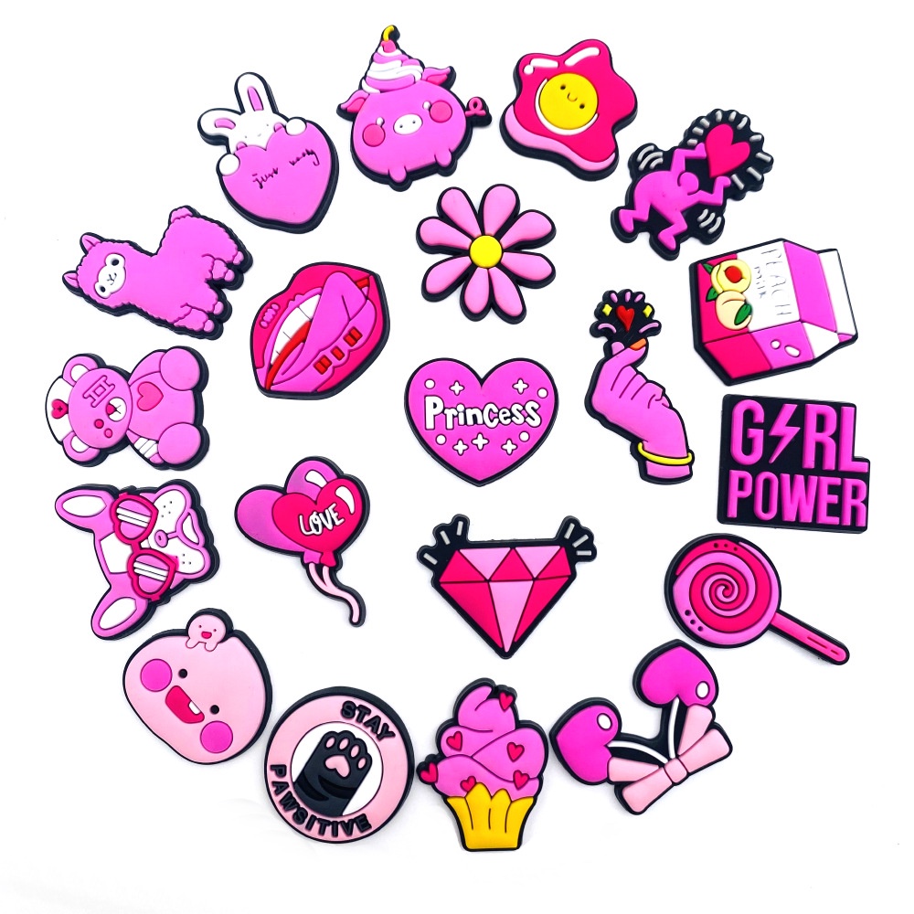 การ์ตูนไข่แกะ Croc Charms หมูหมี Jibbits สําหรับ Croc สีชมพู Lollipop รองเท้า Charms Pins ดอกไม้เชอร์รี่ Jibitz Crocks สําหรับชายรองเท้าอุปกรณ์ตกแต่ง