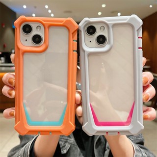 2 In 1 เคสโทรศัพท์มือถือ PC แข็ง แบบใส กันกระแทก สําหรับ Iphone 11 X XS XR Pro Max 7 8 6 6s PLUS 12 13 Mini