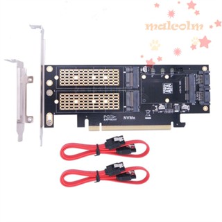 MALCOLM อะแดปเตอร์การ์ดขยาย SSD NGFF NGFF SSD อินเตอร์เฟซ B+M Key 16X รองรับ PCI-e NGFF เป็น PCIE