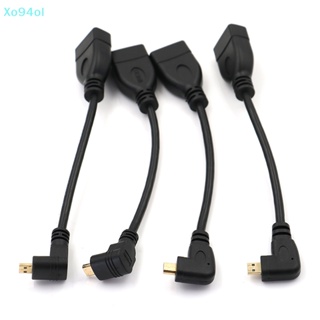 Xo94ol อะแดปเตอร์แปลงสายเคเบิล Micro HDMI ตัวผู้ เป็น HDMI ตัวเมีย มุมซ้าย ขวา TH