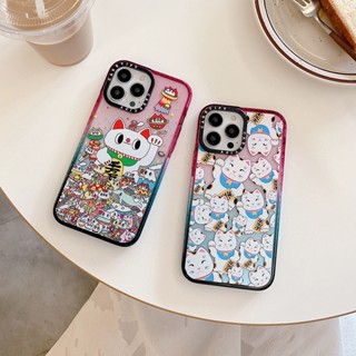 Casetify เคสป้องกันโทรศัพท์มือถืออะคริลิค ลายแมวนําโชค สําหรับ iPhone 14 12 13 Pro Max