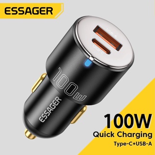 Essager ที่ชาร์จในรถยนต์ 100W ชาร์จเร็ว QC PD 3.0 สําหรับ iPhone 14 Type C USB สําหรับ Samsung แล็ปท็อป แท็บเล็ต