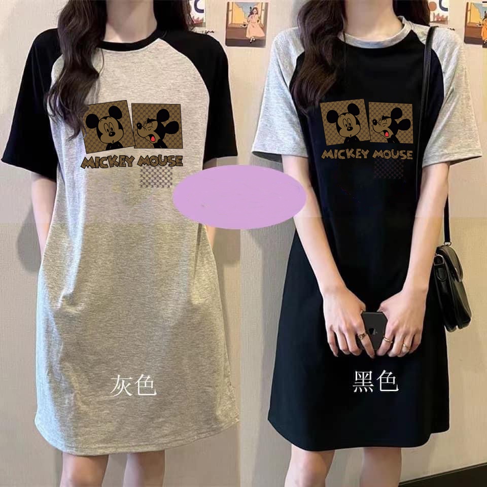 ชุดเดรสแขนสั้นลําลอง ทรงหลวม ขนาดใหญ่ แบบเรียบง่าย แฟชั่นฤดูร้อน สไตล์เกาหลี สําหรับผู้หญิง