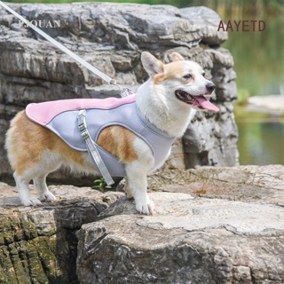 Aayetd เสื้อกั๊กระบายความร้อน ผ้าตาข่าย ระบายอากาศ ปรับได้ สะท้อนแสง สําหรับสัตว์เลี้ยง สุนัข