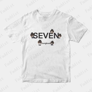 เสื้อยืดแขนสั้นลําลอง คอกลม ผ้าฝ้าย พิมพ์ลายอัลบั้มใหม่ KPOP Bangtan Boys Jung Kook SEVEN 7 สําหรับผู้ชาย และผู้หญิง 2023